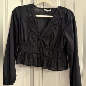 American Eagle Outfitters Black Lace Blouse